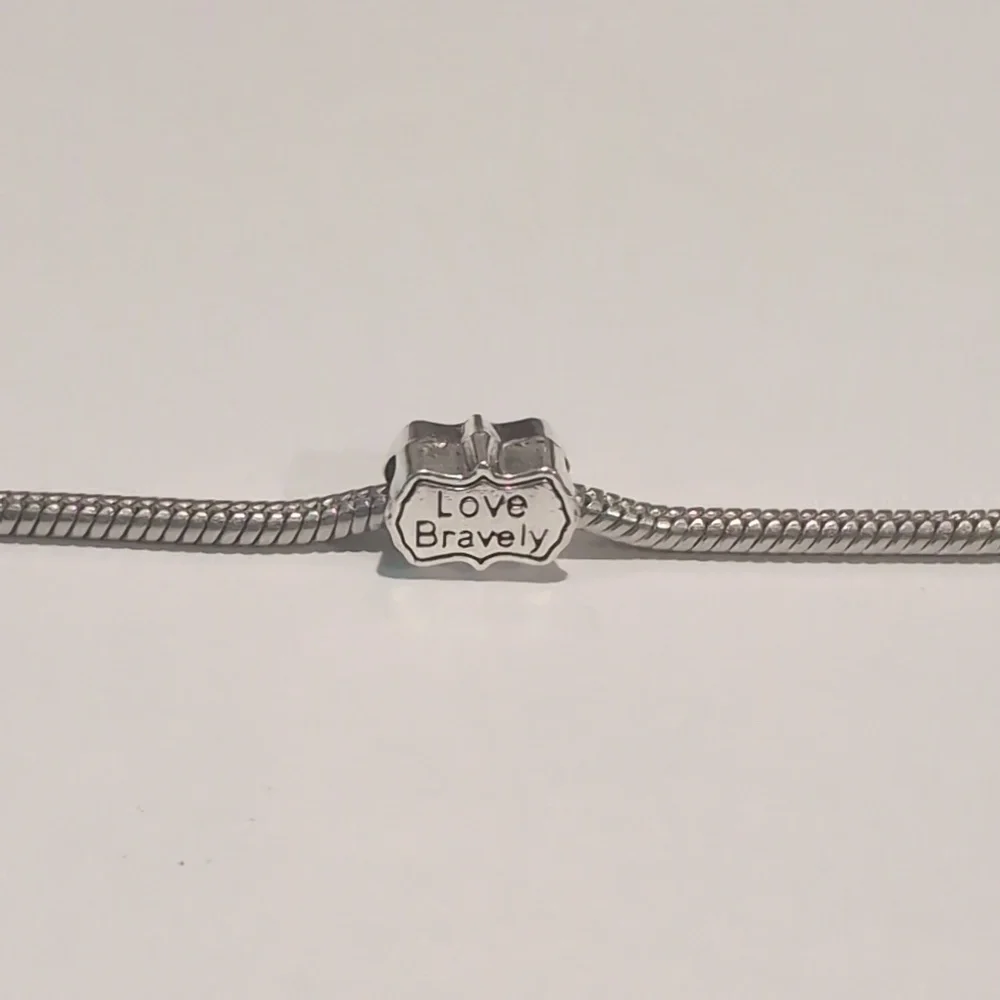 Silver Love Bravely Charm for‎ Pandora Style Bracelet